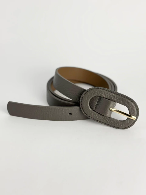 Cinto fivela encapada oval - cimento