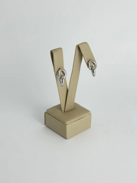 Brinco mini dupla de elos - prata