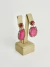 Brinco flor cristal pink + gota fusion
