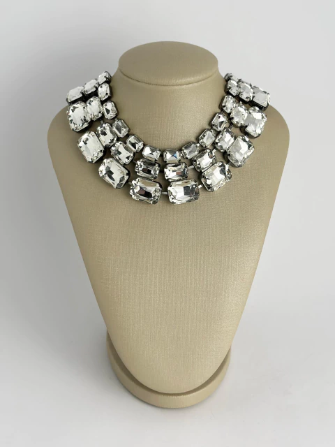 Colar três fios shine - ródio