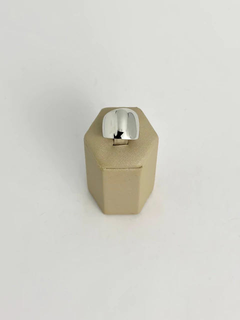 Anel chapa lisa prata