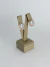 Brinco lajota bordada cristal M - dourado - comprar online