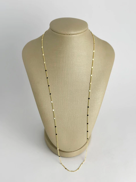 Colar joinha - mini fio + mini bolinhas