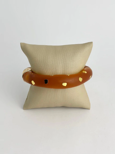 Bracelete tubo resina fosca - caramelo