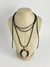 Colar fio preto + chifre italiano preto com dour.