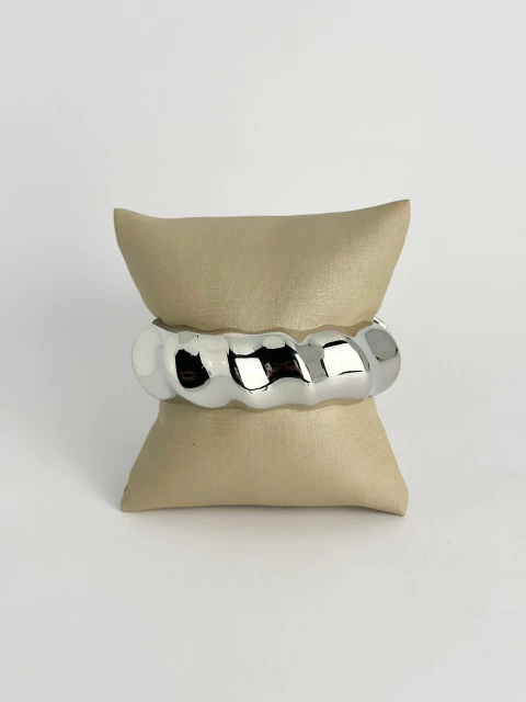 Bracelete prata M - ondulado