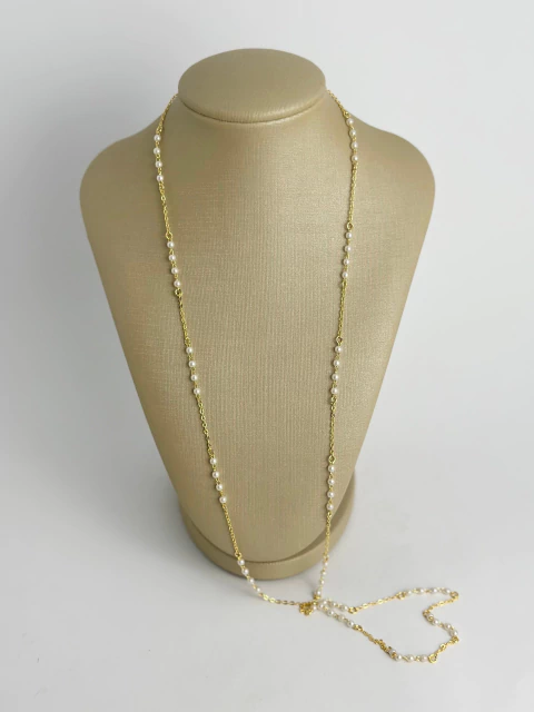 Colar longo joinha - perolinhas