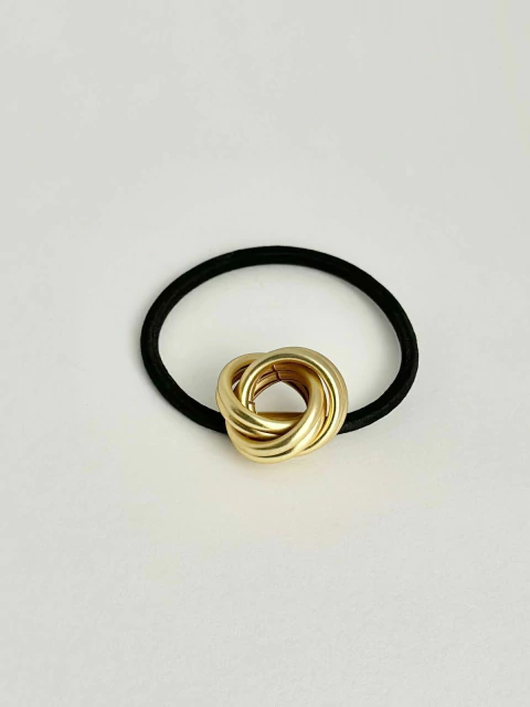 Amarrador de cabelo + nó dourado fosco