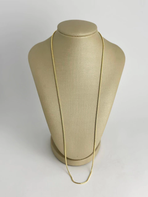 Colar joinha longo - fio rabo de rato dourado
