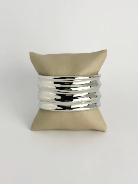 Bracelete G ondulado - prata