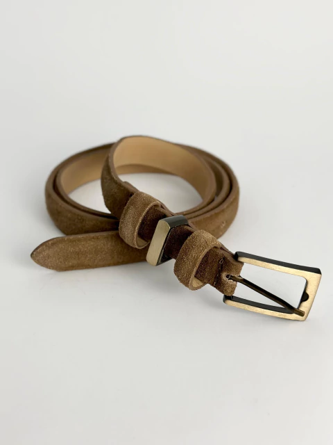 Cinto camurça fivela ouro velho - fendi