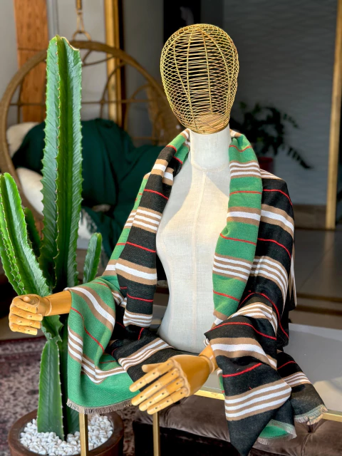 Pashimina listras - verde