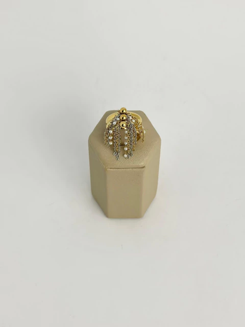 Anel tucho de fios mix de banhos + perolinhas