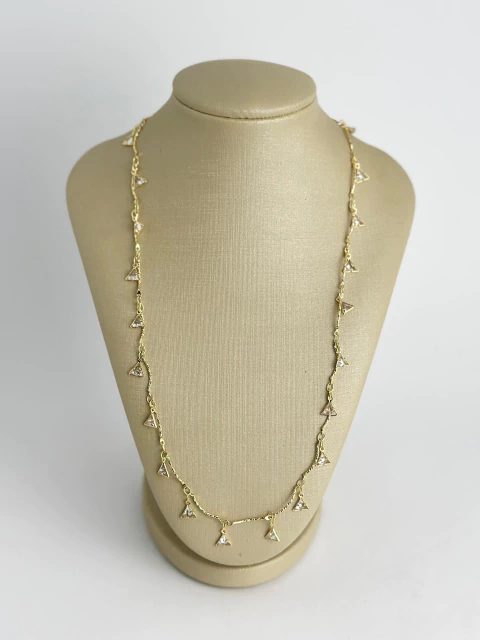 Colar joinha - triangulinhos cristais