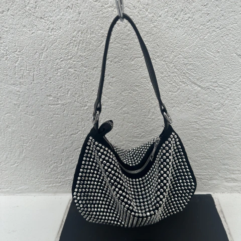 CARTERA STRASS PLATEADO
