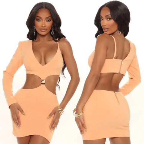 VESTIDO UNA MANGA 'FASHION NOVA'