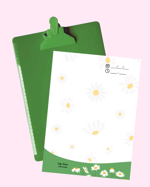 Prancheta A4+50Páginas Personalizadas-Margaridas