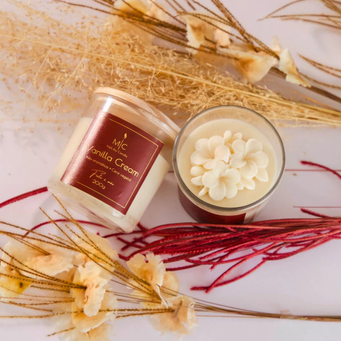 Vela Aromática Vanilla Cream 200g - Melt the Candle