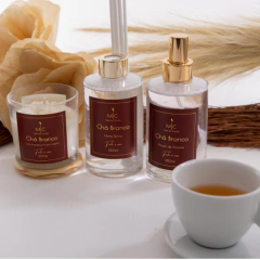 kit chá branco com difusor, home spray e vela aromática 200g na internet