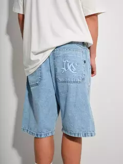 Bermuda Jeans Baggy Azul Plano c - Wonder Outlet
