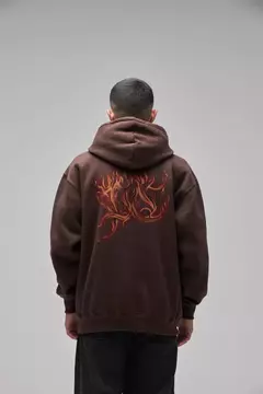 MOLETOM HOODIE "FLAMES" BROWN - comprar online