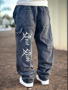 CALÇA TRIPSIDE CARPINTEIRO BAGGY “RAIOS”-PRETO STONED - loja online