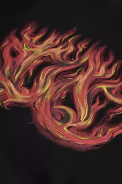 MOLETOM HOODIE "FLAMES" BLACK - Wonder Outlet