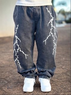 CALÇA TRIPSIDE CARPINTEIRO BAGGY “RAIOS”-PRETO STONED - comprar online