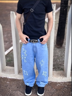 CALÇA TRIPSIDE PATCHWORK - AZUL STONED - comprar online