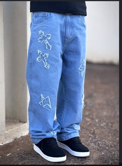 CALÇA TRIPSIDE PATCHWORK - AZUL STONED - Wonder Outlet