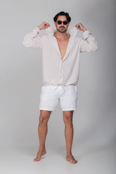 CAMISA MANGA LONGA HORIZONTE BEGE - comprar online