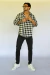 CAMISA XADREZ MANGA LONGA BLACK na internet