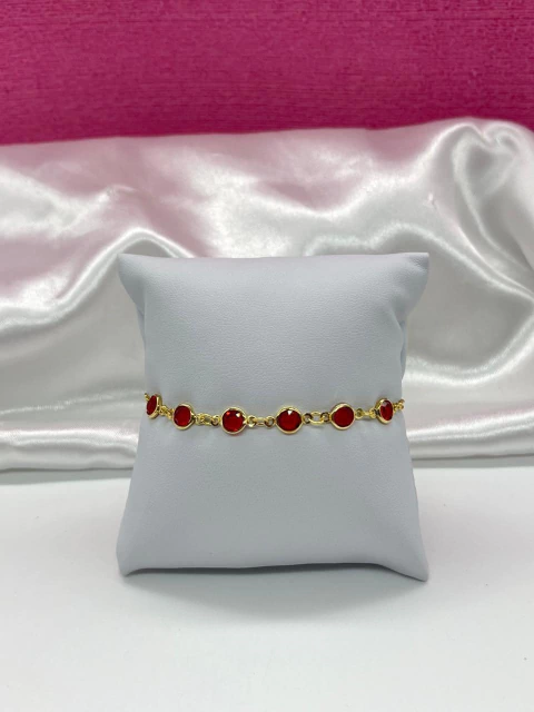 Pulseira Pedras Banhada A Ouro Flash - Bijuterias Atacado