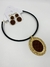 Conjunto Choker Aro Preto + Brinco na internet