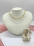 Conjunto Choker e Brinco Pedra Cristal