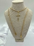 Colar Duplo Couro com Cruz Dourada