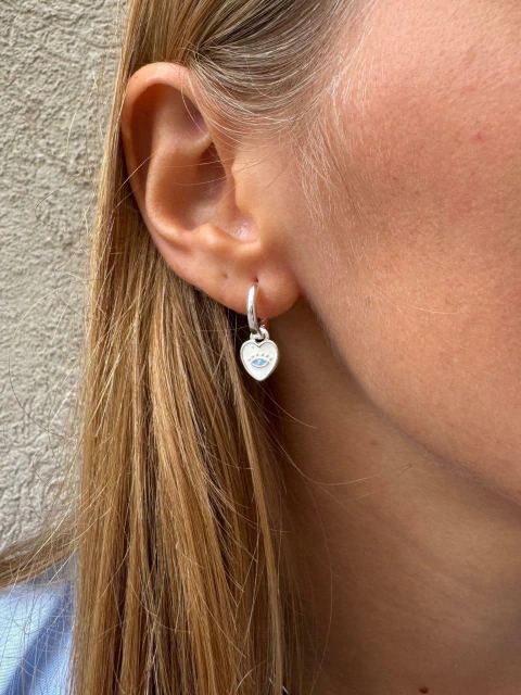 Argolla Mini Corazon Esmaltado - comprar online