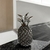 Figura Mediana Escultura Anana Plateado Decoración 20cm