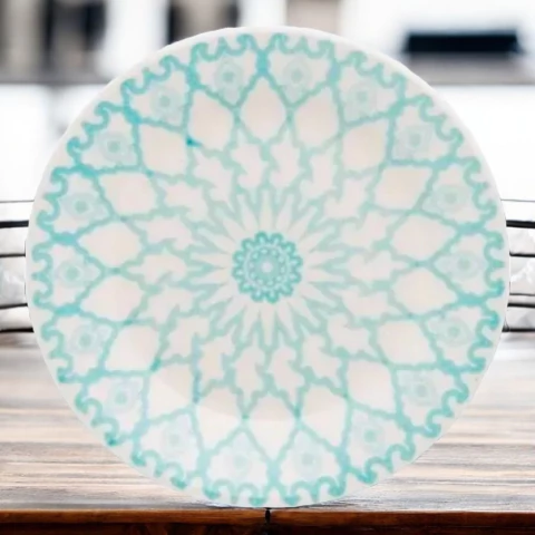 Plato Playo 24cm Mandala Celeste Cerámica