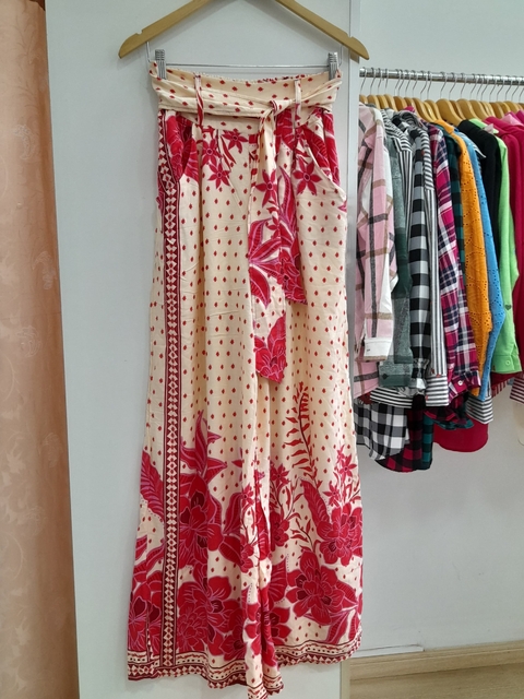 calça estampada pantalona