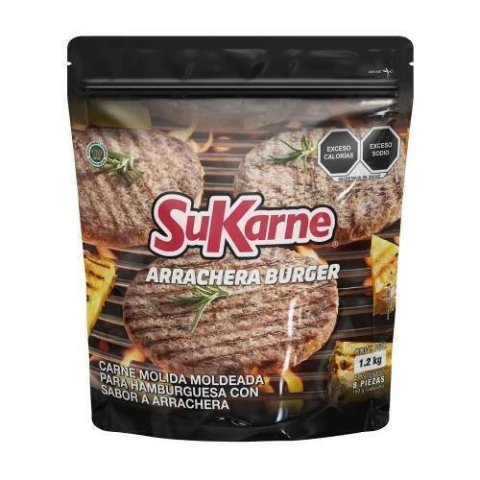 CARNE MOLIDA PARA HAMBURGUESA ARRACHERA BURGER SUKARNE 15PZA