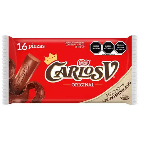 CHOCOLATE CARLOS V ORIGINAL 16PZ CON 18G C/U