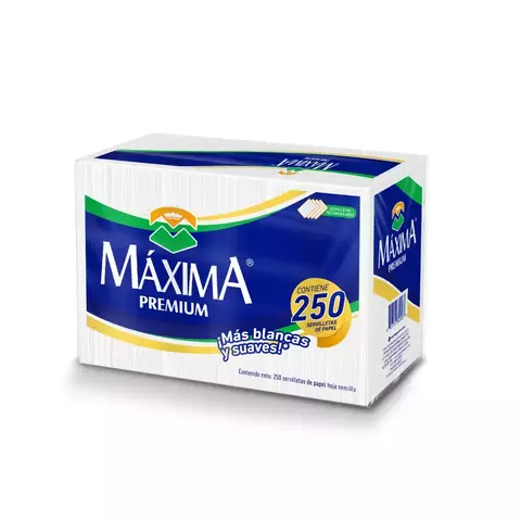 SERVILLETA DE PAPEL RECTANGULAR MAXIMA 250PZ