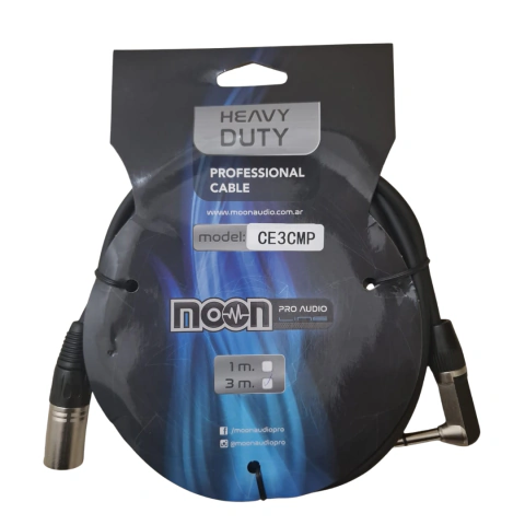Cable Audio Sonido Moon Modelo CE3CMP. Conectores canon/plug. 3 metros