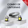 Linterna frontal LED + Linterna Recargable llavero + Linterna con encendedor/PROMO 3X1