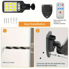 REFLECTOR LED SENSOR MOVIMIENTO RECARGA SOLAR PARED EXTERIOR - tienda online