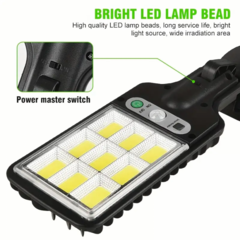 REFLECTOR LED SENSOR MOVIMIENTO RECARGA SOLAR PARED EXTERIOR - compraonlinee