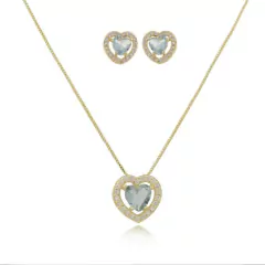 Conjunto folheado a ouro