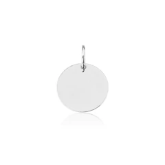 Pingente redondo pequeno em prata 925, com superfície lisa e acabamento polido.