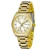 Relógio feminino dourado Lince com pulseira metálica e mostrador com marcadores em pedras brilhantes